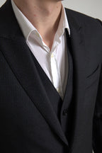 Dolce & Gabbana Dark Gray 3 Piece Single Breasted MARTINI Suit - Eljoys Fashion 