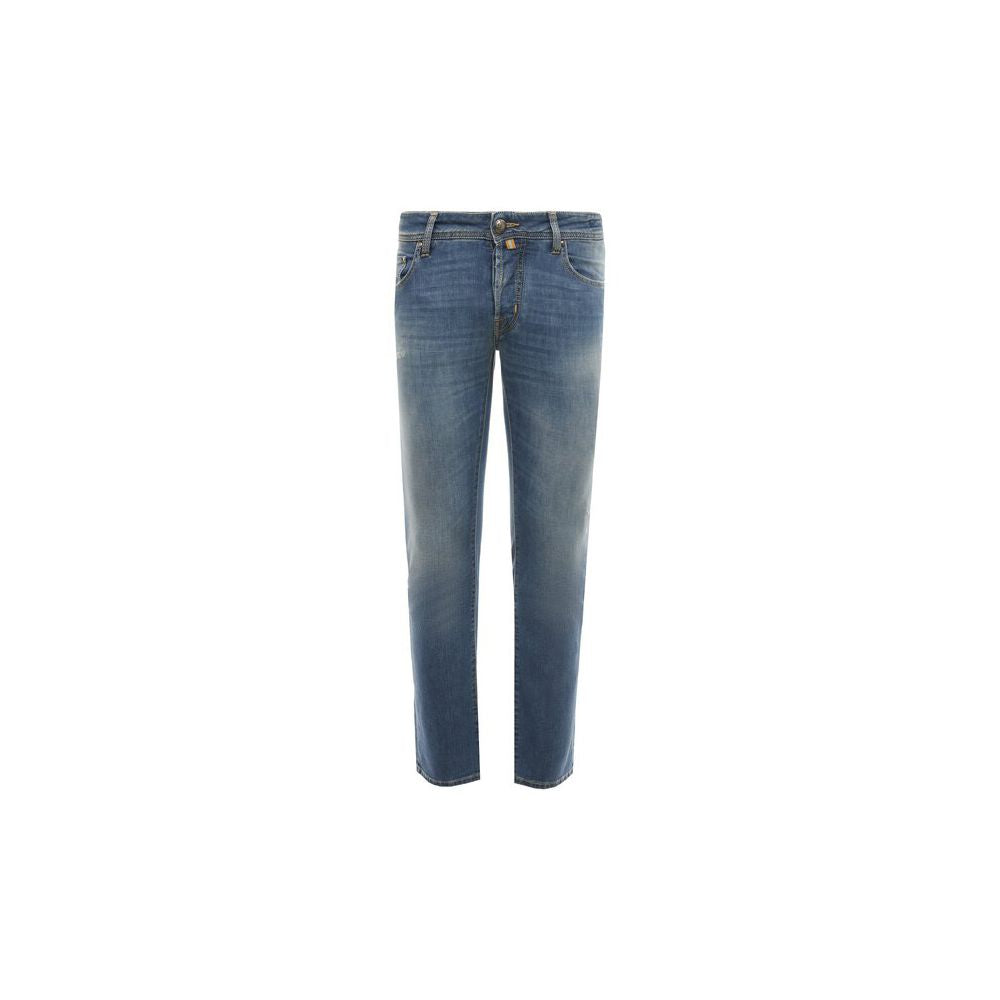 Jacob Cohen Light Blue Cotton Men Jeans with Stretch Fit Jacob Cohen