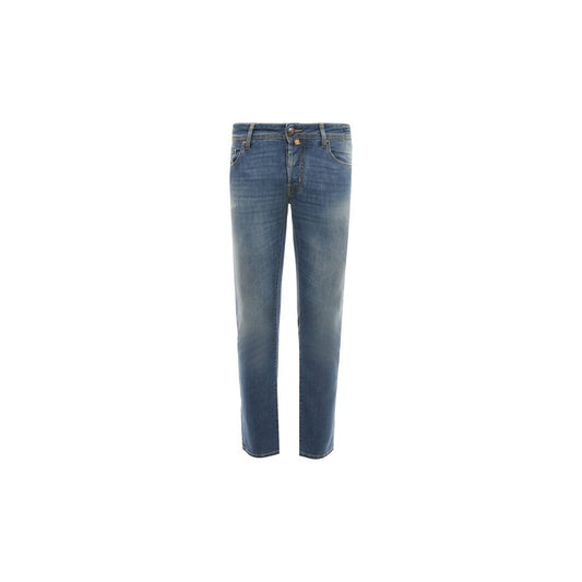 Jacob Cohen Light Blue Cotton Men Jeans with Stretch Fit Jacob Cohen