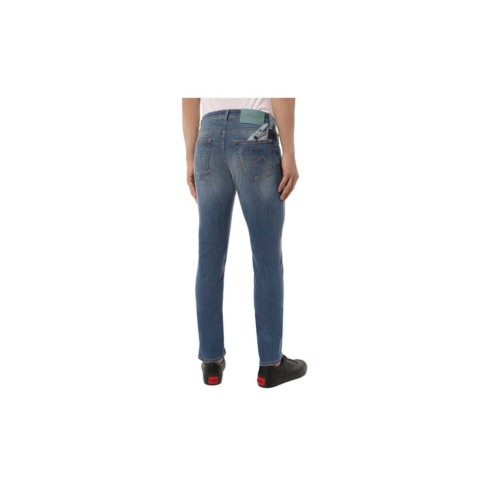 Jacob Cohen Light Blue Cotton Men Jeans with Stretch Fit Jacob Cohen