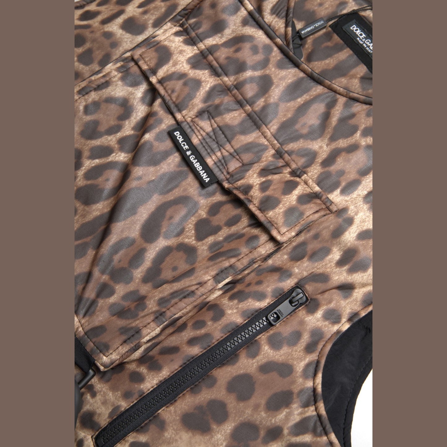Dolce & Gabbana Brown Leopard Silk Sleeveless Sportswear Dolce & Gabbana