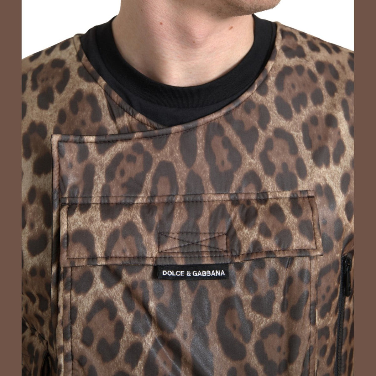 Dolce & Gabbana Brown Leopard Silk Sleeveless Sportswear