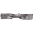 Dolce & Gabbana Gray Dotted Silk Adjustable Men Neck Papillon Bow Tie