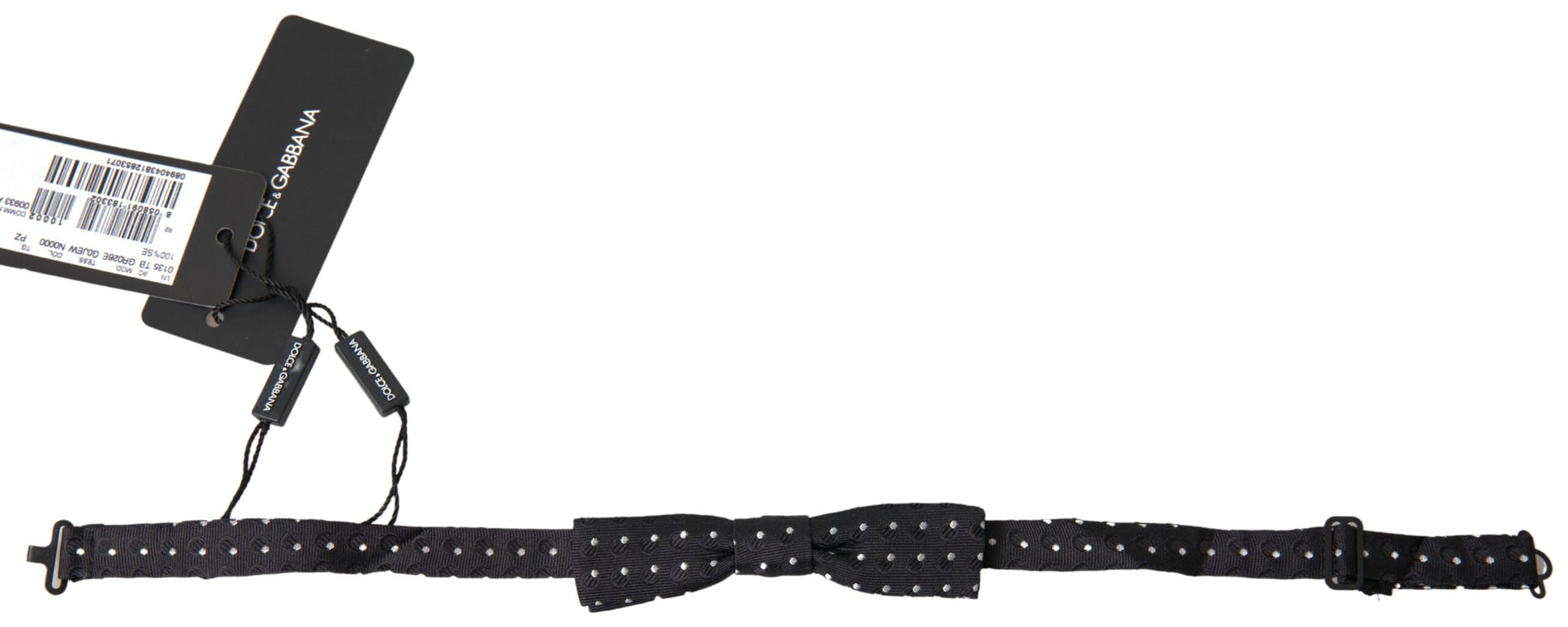 Dolce & Gabbana Black Polka Dot Silk Adjustable Men Neck Papillon Bow Tie Dolce & Gabbana