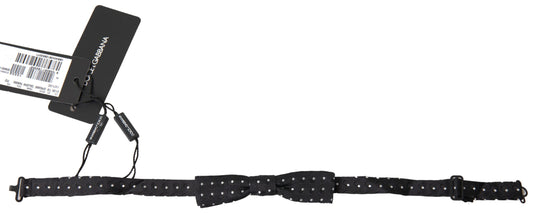 Dolce & Gabbana Black Polka Dot Silk Adjustable Men Neck Papillon Bow Tie Dolce & Gabbana