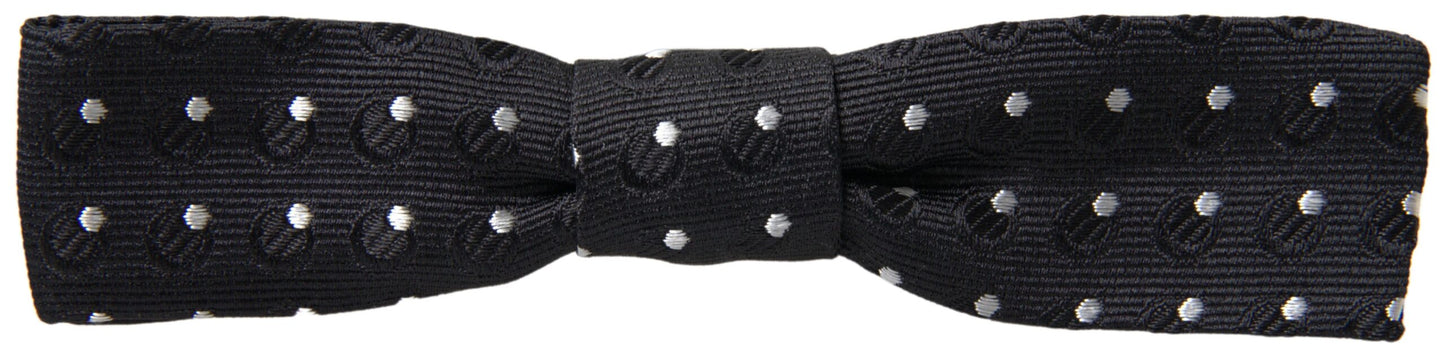 Dolce & Gabbana Black Polka Dot Silk Adjustable Men Neck Papillon Bow Tie Dolce & Gabbana