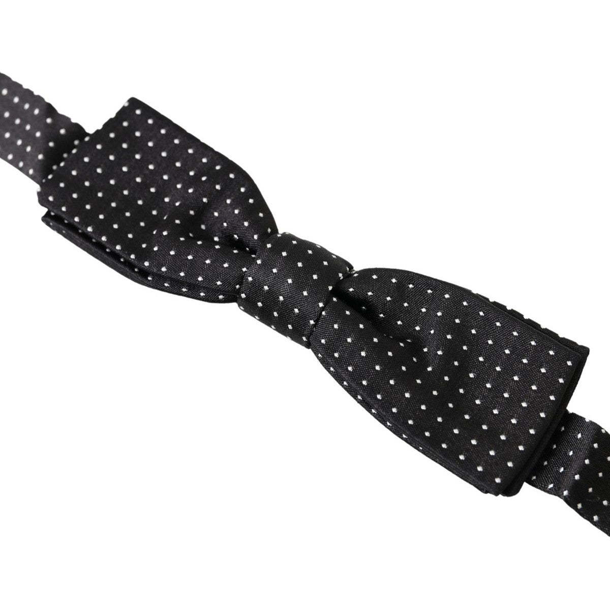 Dolce & Gabbana Black Polka Dot Silk Adjustable Men Neck Papillon Bow Tie