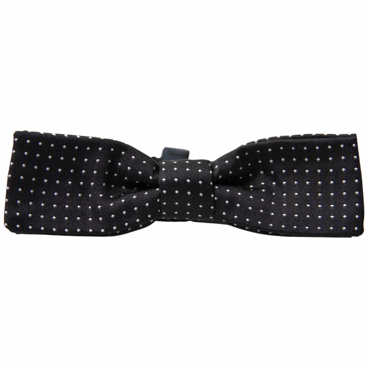 Dolce & Gabbana Black Polka Dot Silk Adjustable Men Neck Papillon Bow Tie