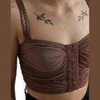 Dolce & Gabbana Brown Viscose Bustier Sleeveless Cropped Top