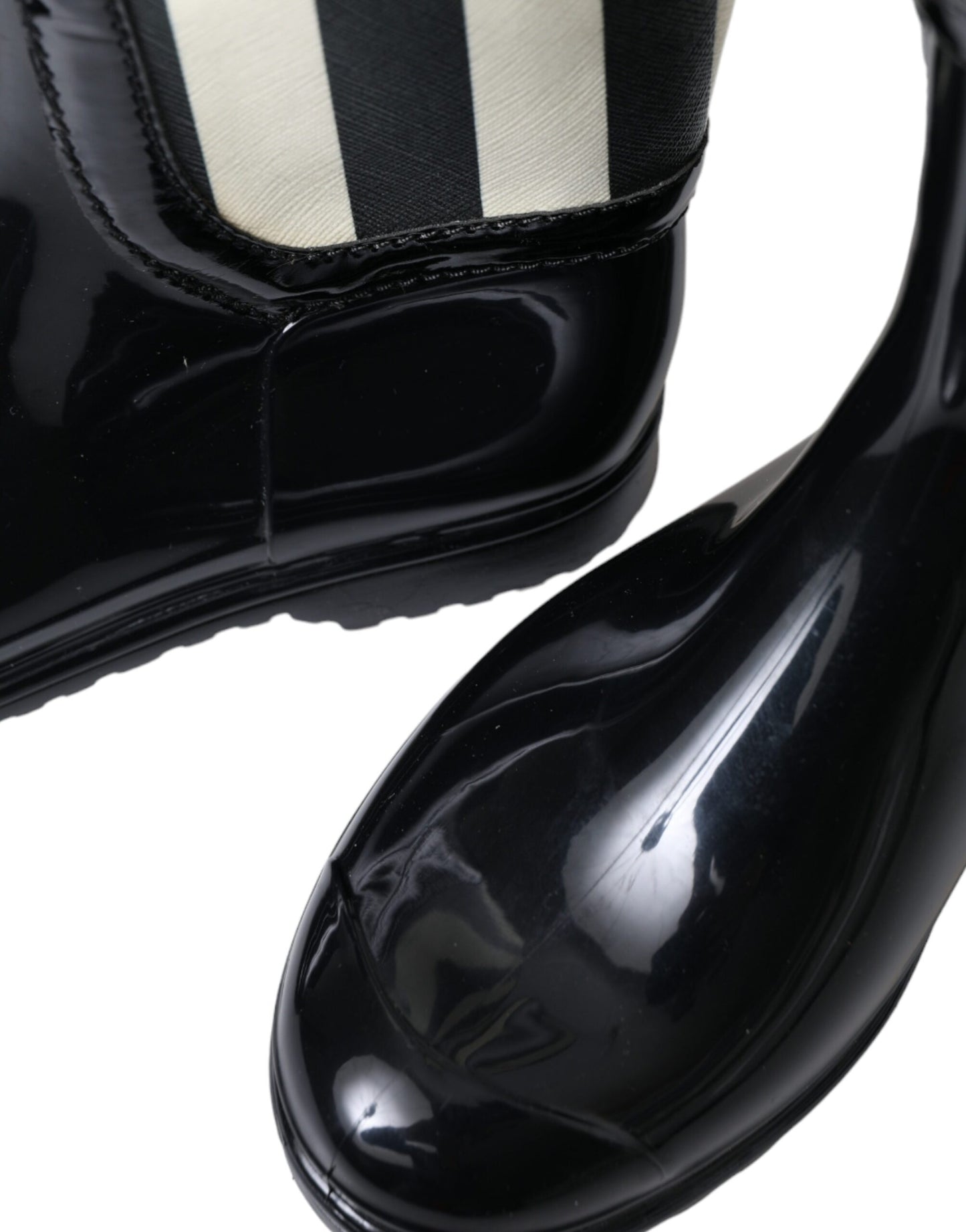 Dolce & Gabbana Black Rubber Knee High Flat Boots Shoes Dolce & Gabbana