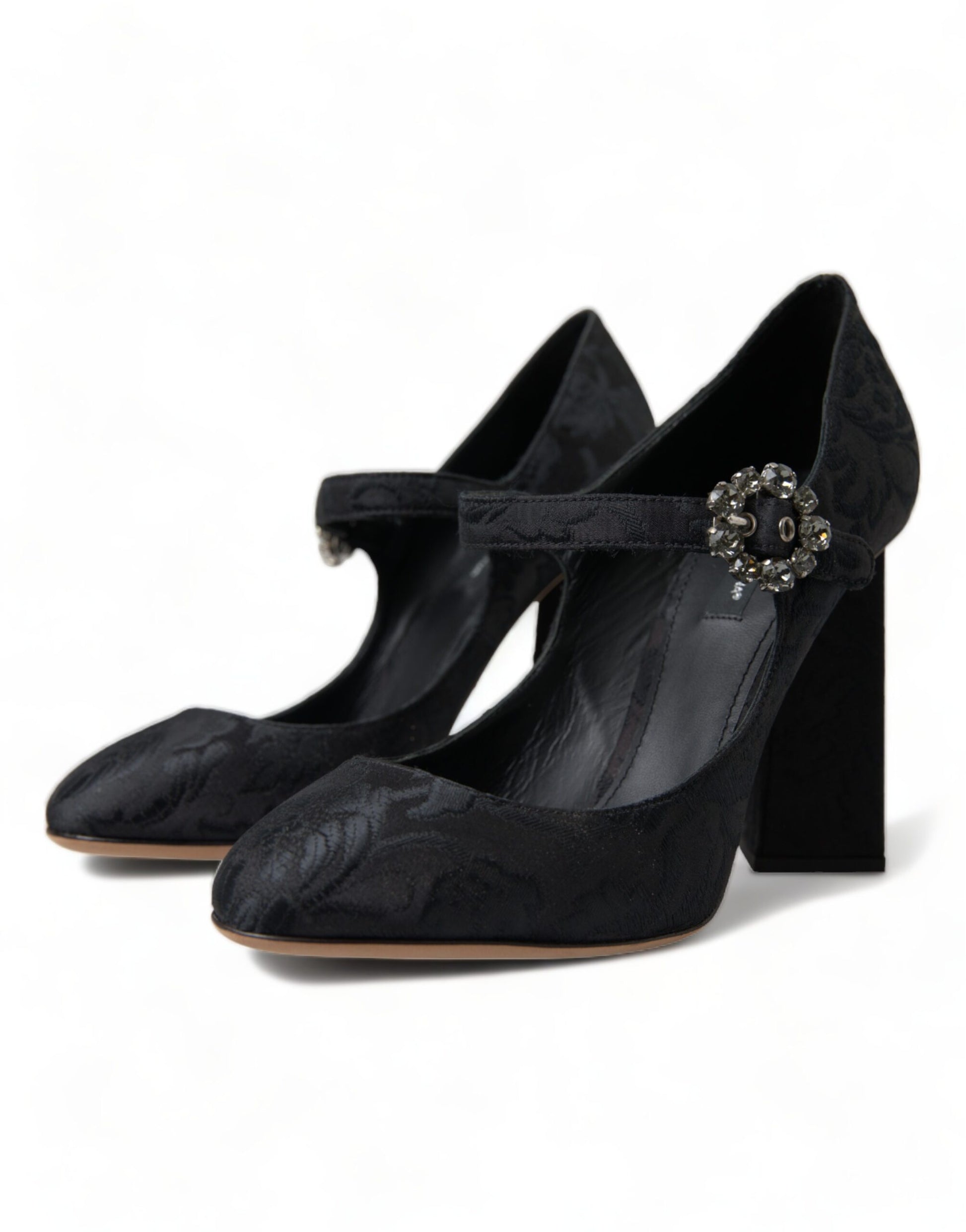 Dolce & Gabbana Black Brocade Mary Janes Heels Pumps Shoes Dolce & Gabbana