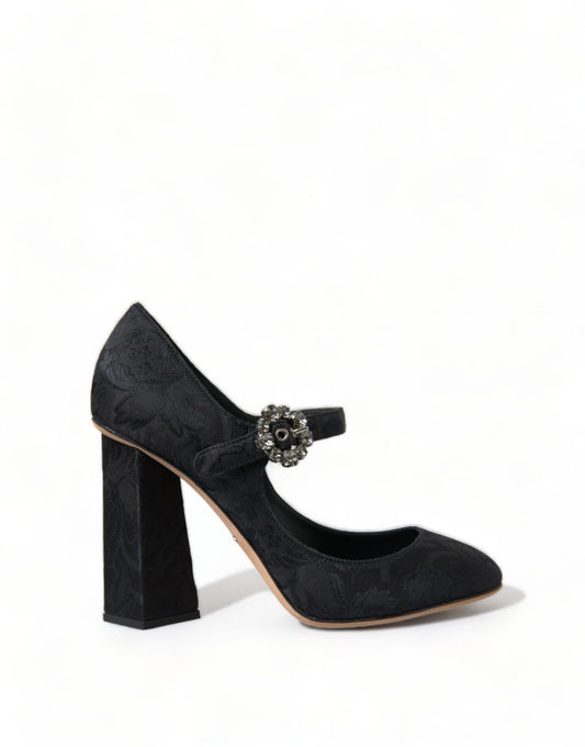 Dolce & Gabbana Black Brocade Mary Janes Heels Pumps Shoes Dolce & Gabbana