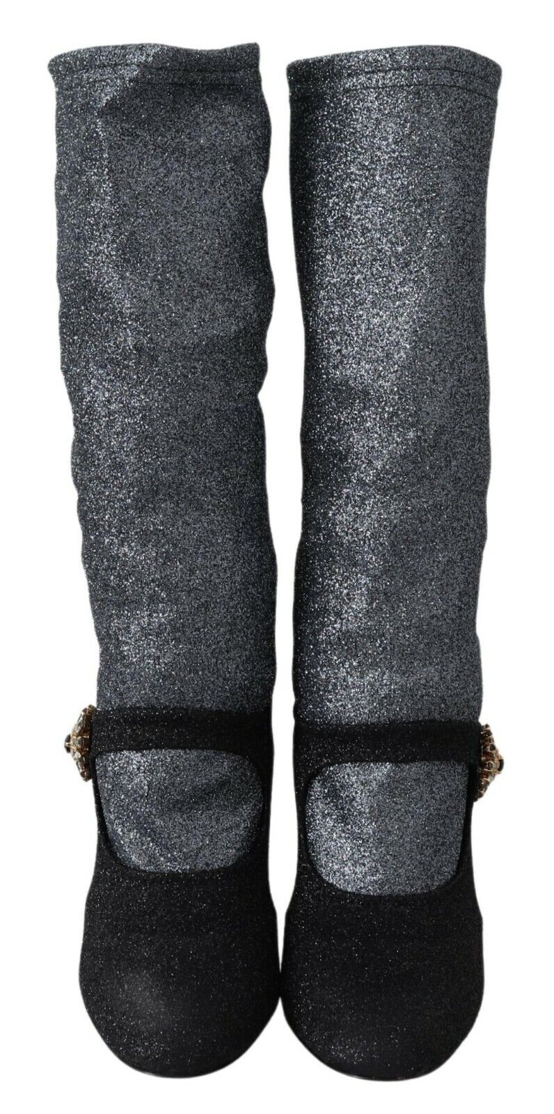 Dolce & Gabbana Black Crystal Mary Janes Booties Shoes Dolce & Gabbana