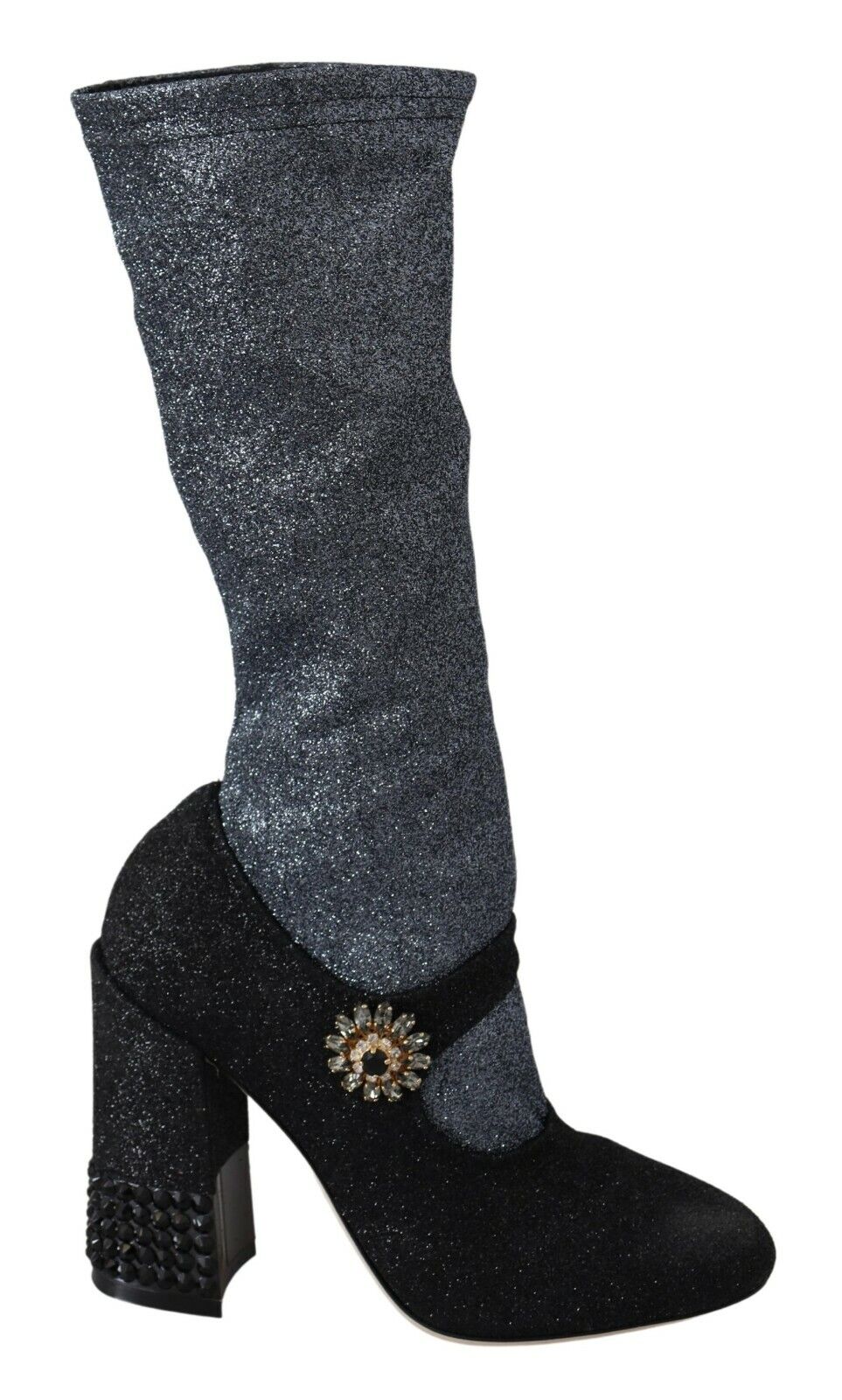 Dolce & Gabbana Black Crystal Mary Janes Booties Shoes Dolce & Gabbana