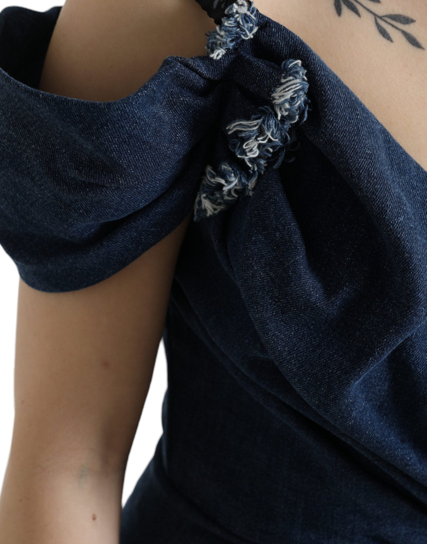 Dolce & Gabbana Blue Patchwork Two Tone Denim Mini Dress Dolce & Gabbana