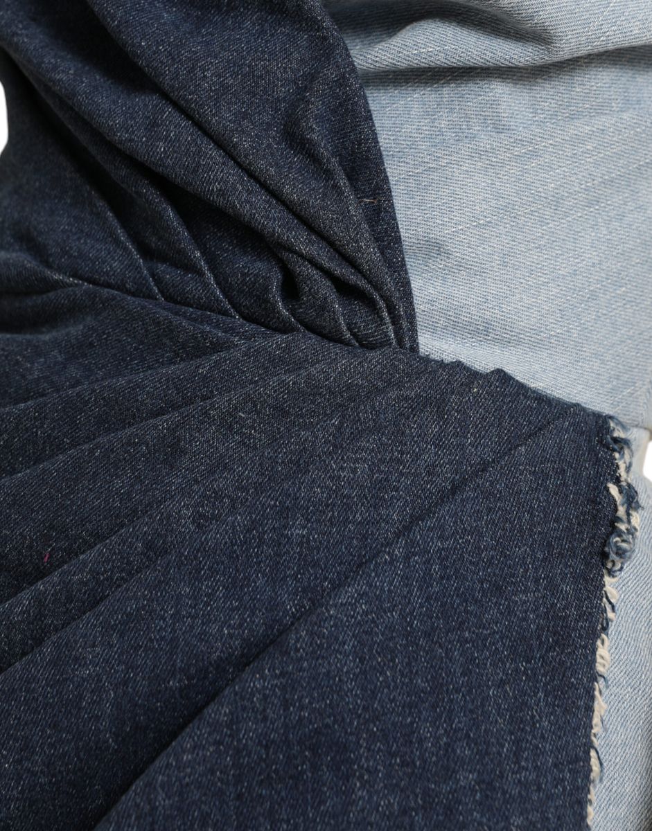 Dolce & Gabbana Blue Patchwork Two Tone Denim Mini Dress Dolce & Gabbana