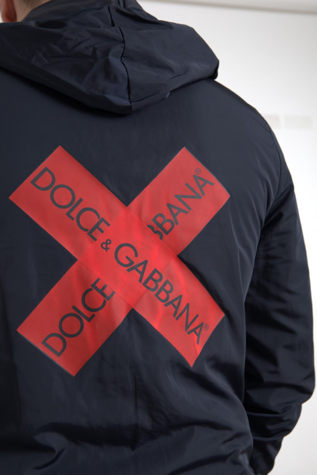 Dolce & Gabbana Blue Hooded Logo Polyester Full Zip Sweater Dolce & Gabbana