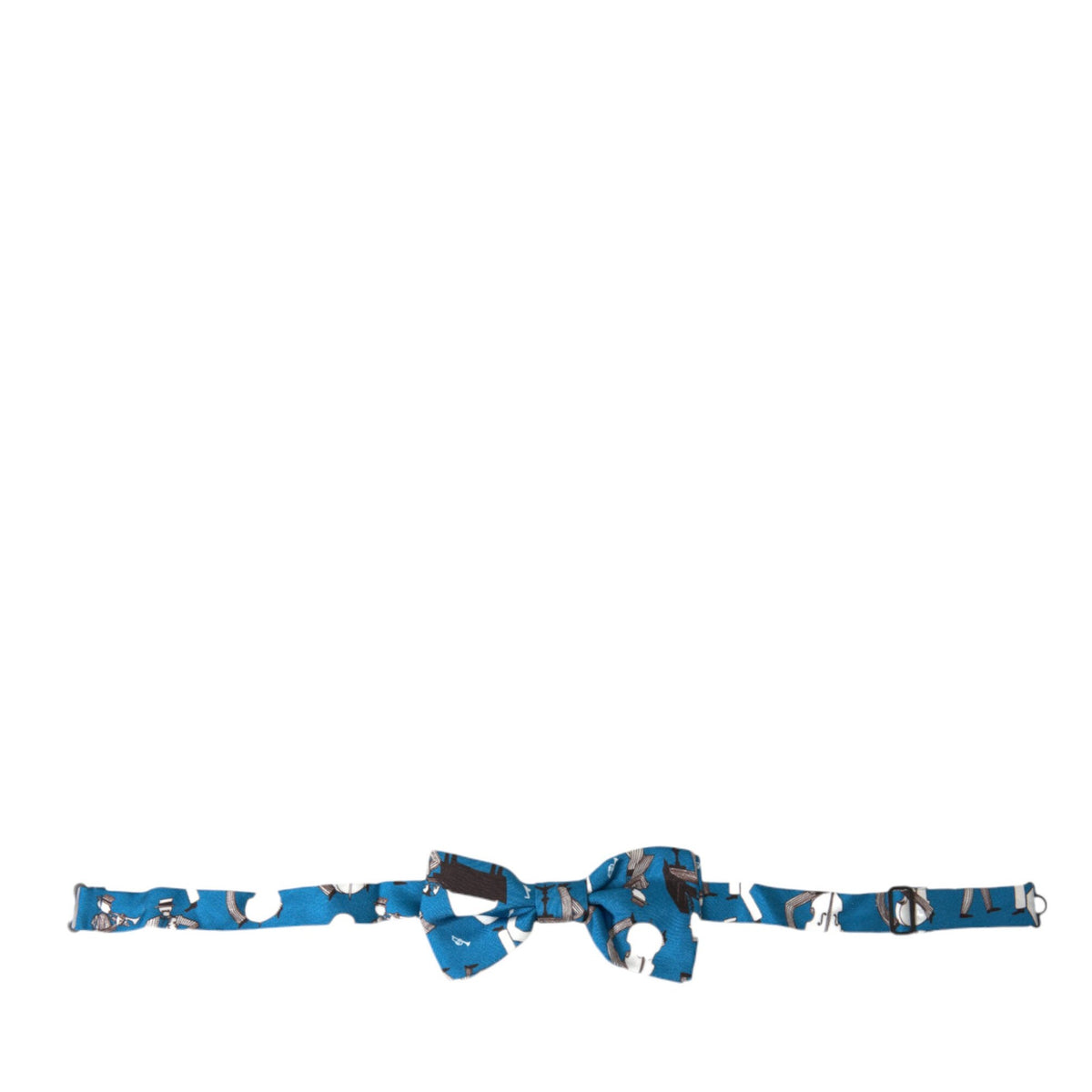 Dolce & Gabbana Blue Jazz Club Silk Adjustable Neck Papillon Bow Tie