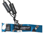 Dolce & Gabbana Blue Jazz Club Silk Adjustable Neck Papillon Bow Tie