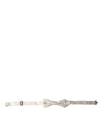 Dolce & Gabbana White Silk Slim Adjustable Neck Papillon Bow Tie Dolce & Gabbana