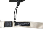 Dolce & Gabbana White Silk Slim Adjustable Neck Papillon Bow Tie Dolce & Gabbana