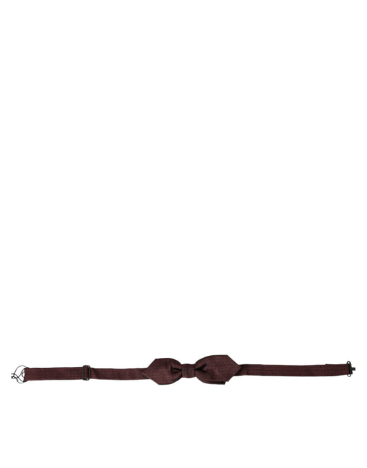 Dolce & Gabbana Red Bordeaux Silk Slim Adjustable Neck Papillon Bow Tie Dolce & Gabbana