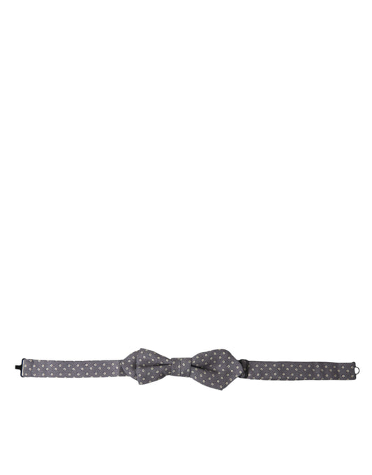 Dolce & Gabbana Gray Polka Dots Silk Adjustable Neck Papillon Bow Tie Dolce & Gabbana