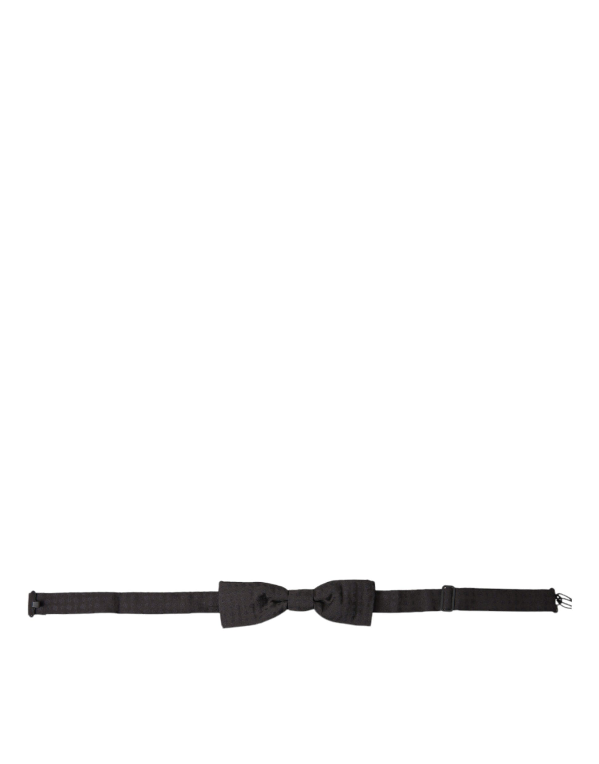 Dolce & Gabbana Brown Fantasy Silk Adjustable Neck Men Papillon Bow Tie Dolce & Gabbana