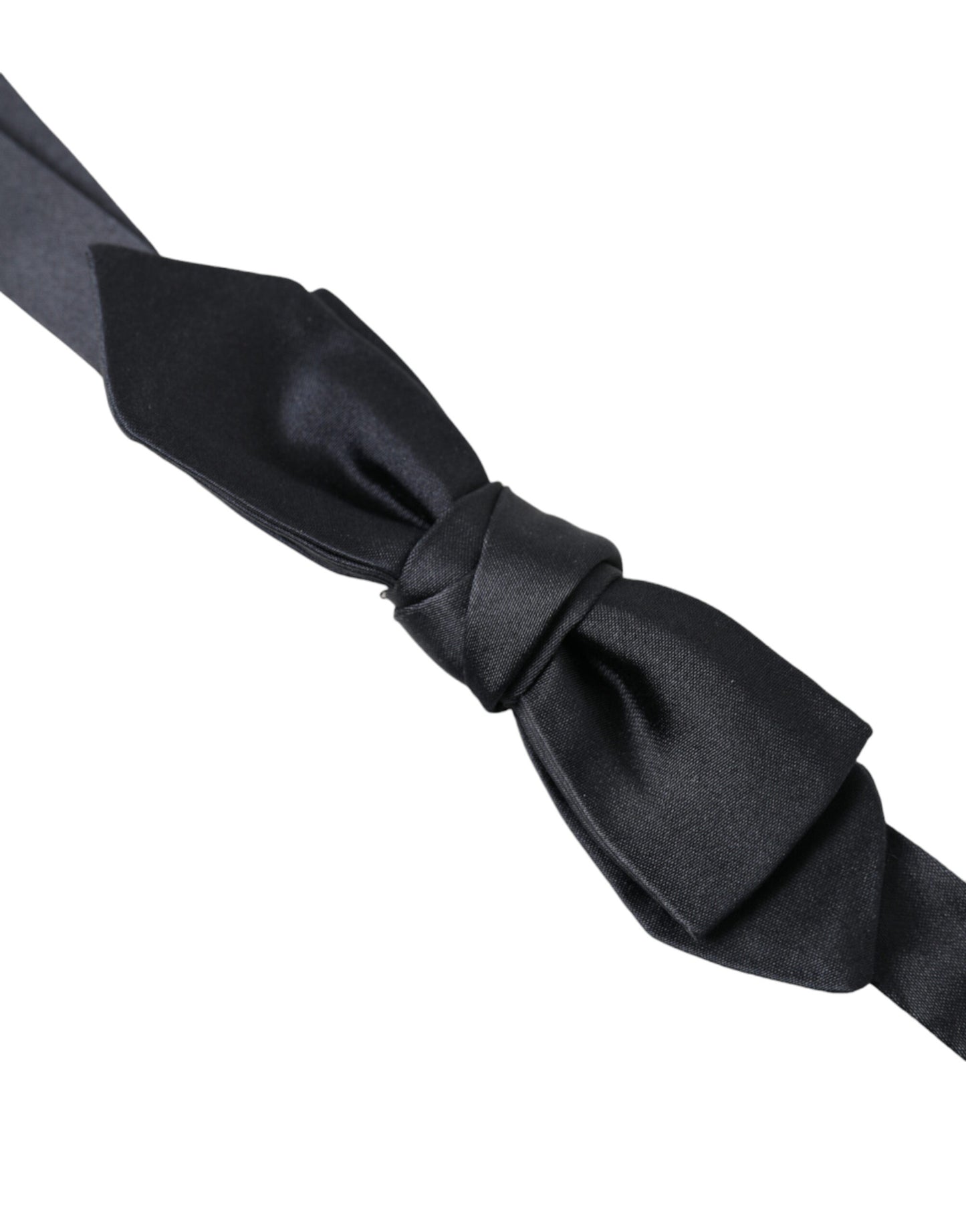 Dolce & Gabbana Dark Blue Silk Satin Adjustable Neck Men Papillon Bow Tie Dolce & Gabbana