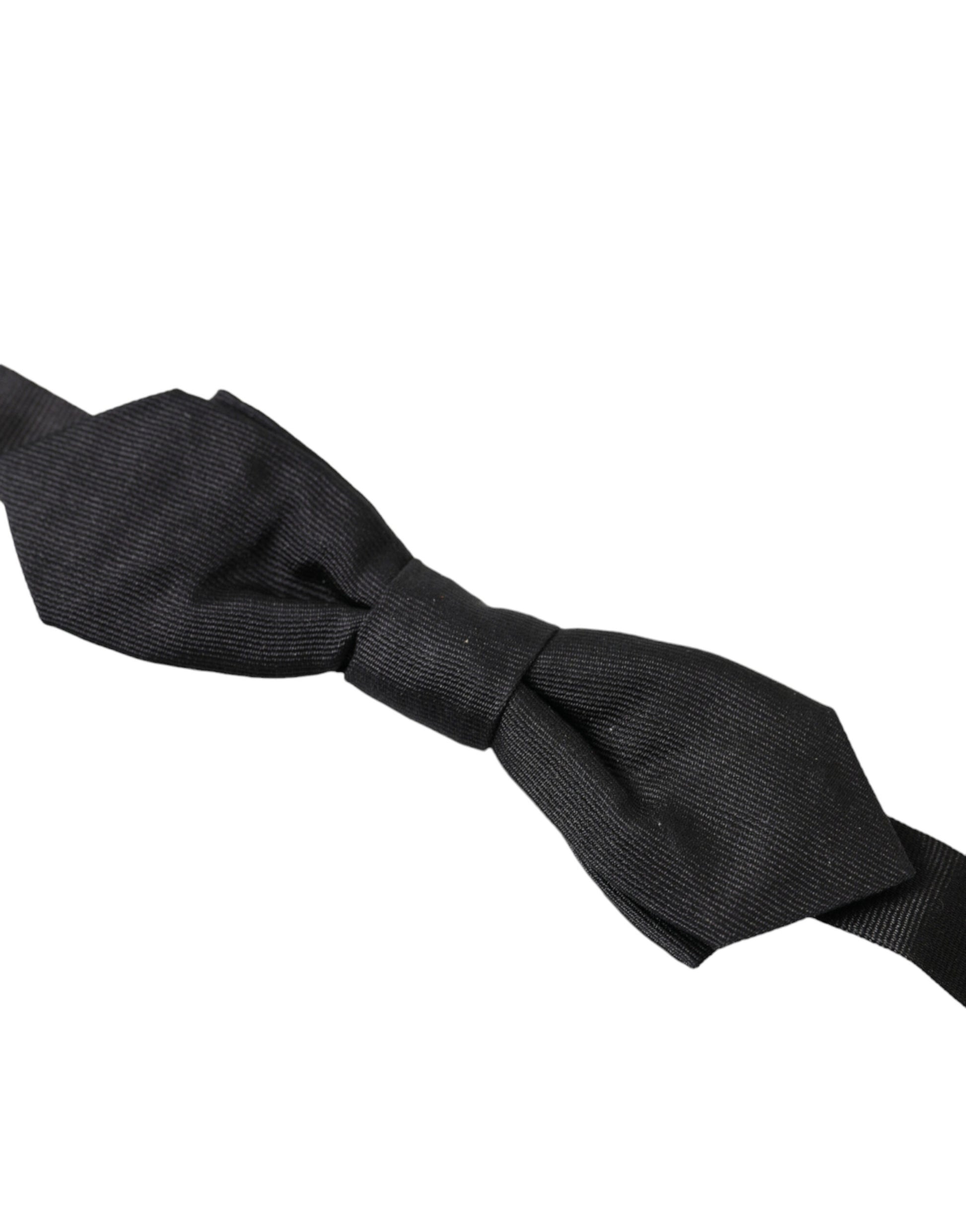 Dolce & Gabbana Black Silk Adjustable Neck Men Papillon Bow Tie Dolce & Gabbana