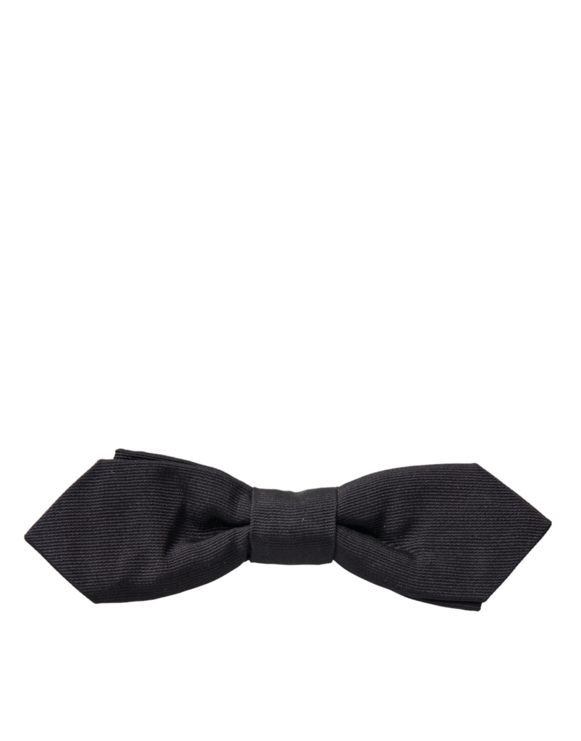Dolce & Gabbana Black Silk Adjustable Neck Men Papillon Bow Tie Dolce & Gabbana