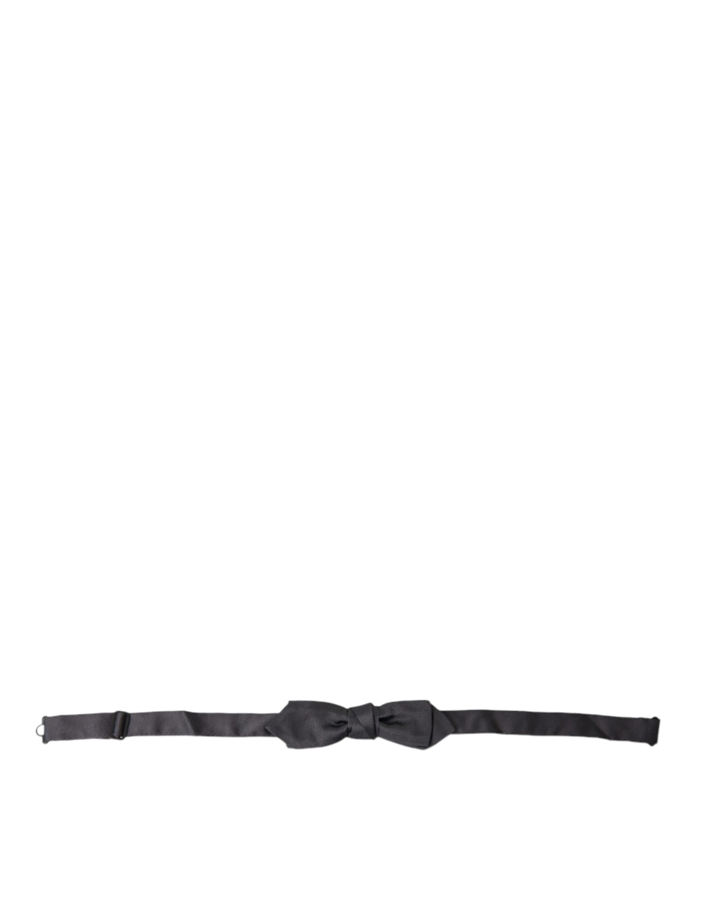 Dolce & Gabbana Dark Gray Silk Adjustable Neck Men Papillon Bow Tie Dolce & Gabbana