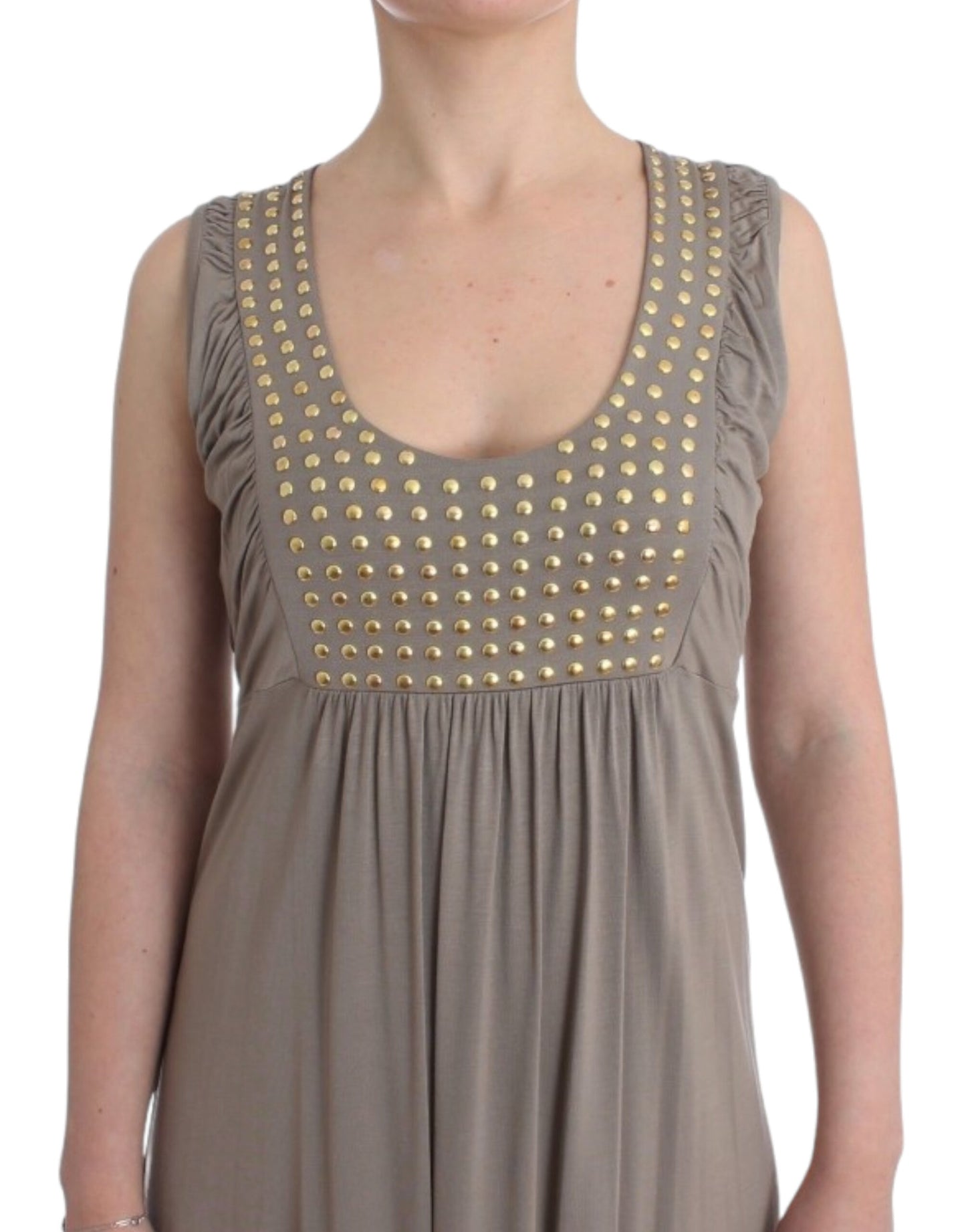 Roccobarocco Khaki studded sheath dress Roccobarocco