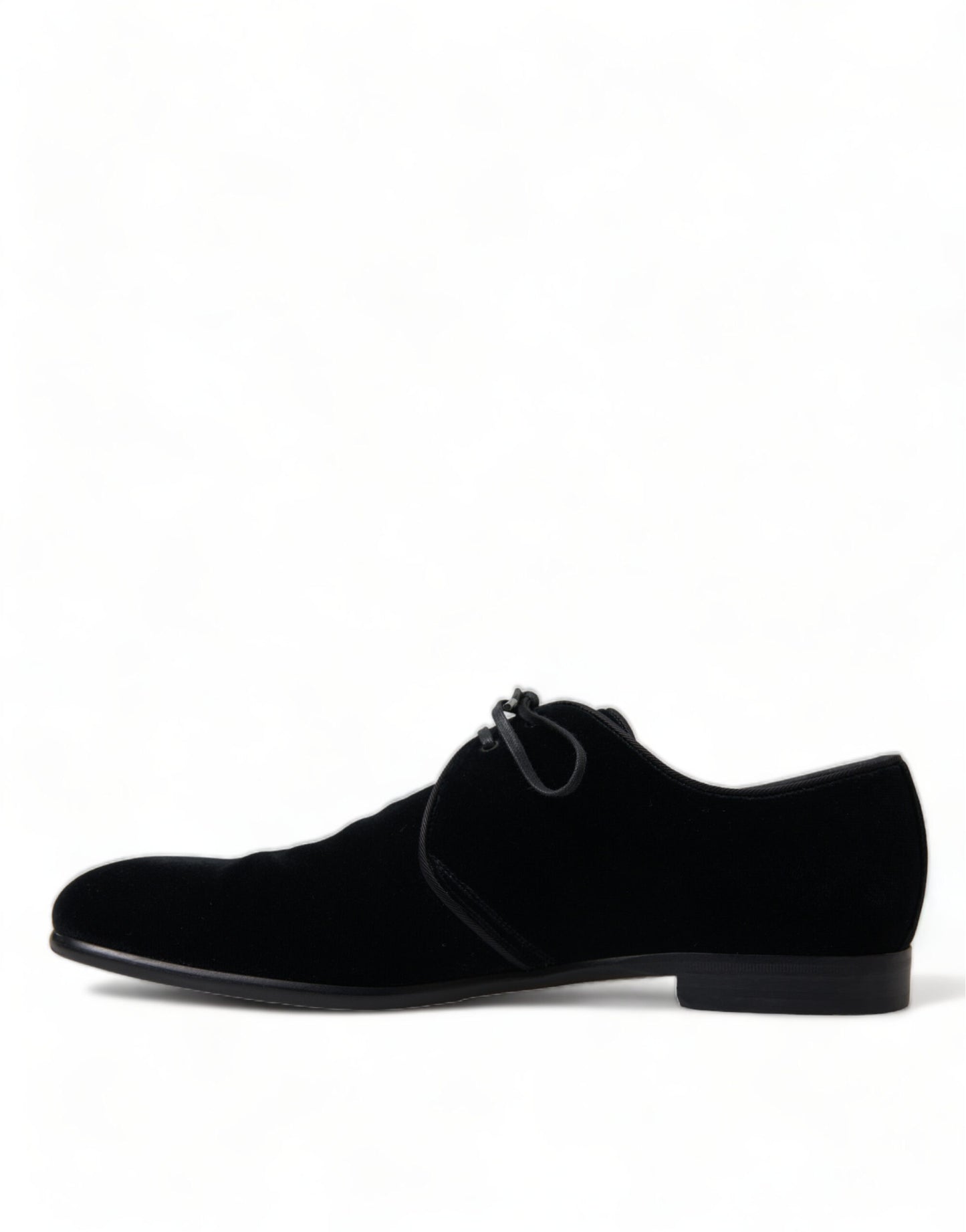 Dolce & Gabbana Black Velvet Lace Up Formal Derby Dress Shoes Dolce & Gabbana