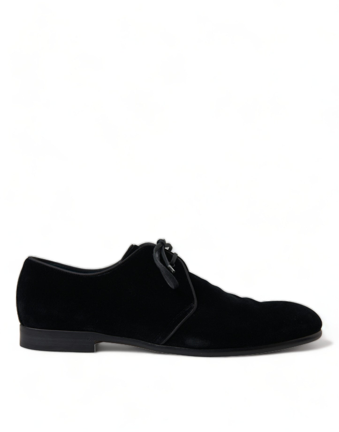 Dolce & Gabbana Black Velvet Lace Up Formal Derby Dress Shoes Dolce & Gabbana