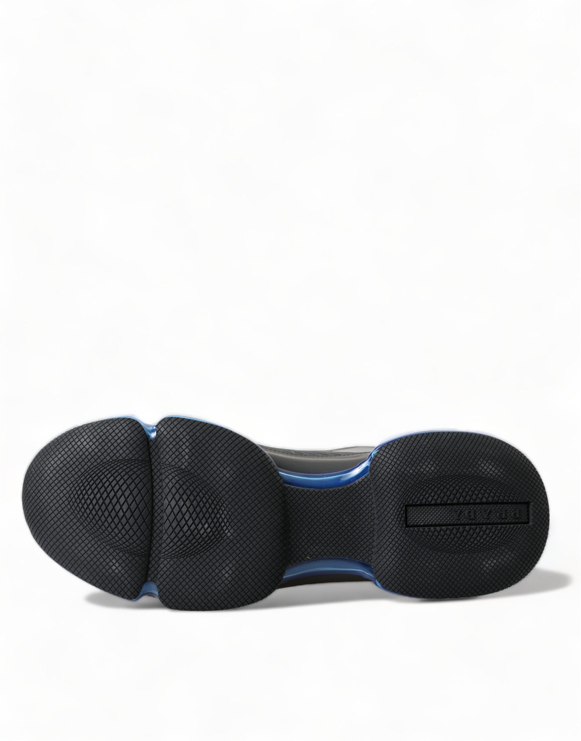 Prada Black Blue Rubber Knit Slip On Low Top Sneakers Shoes Prada