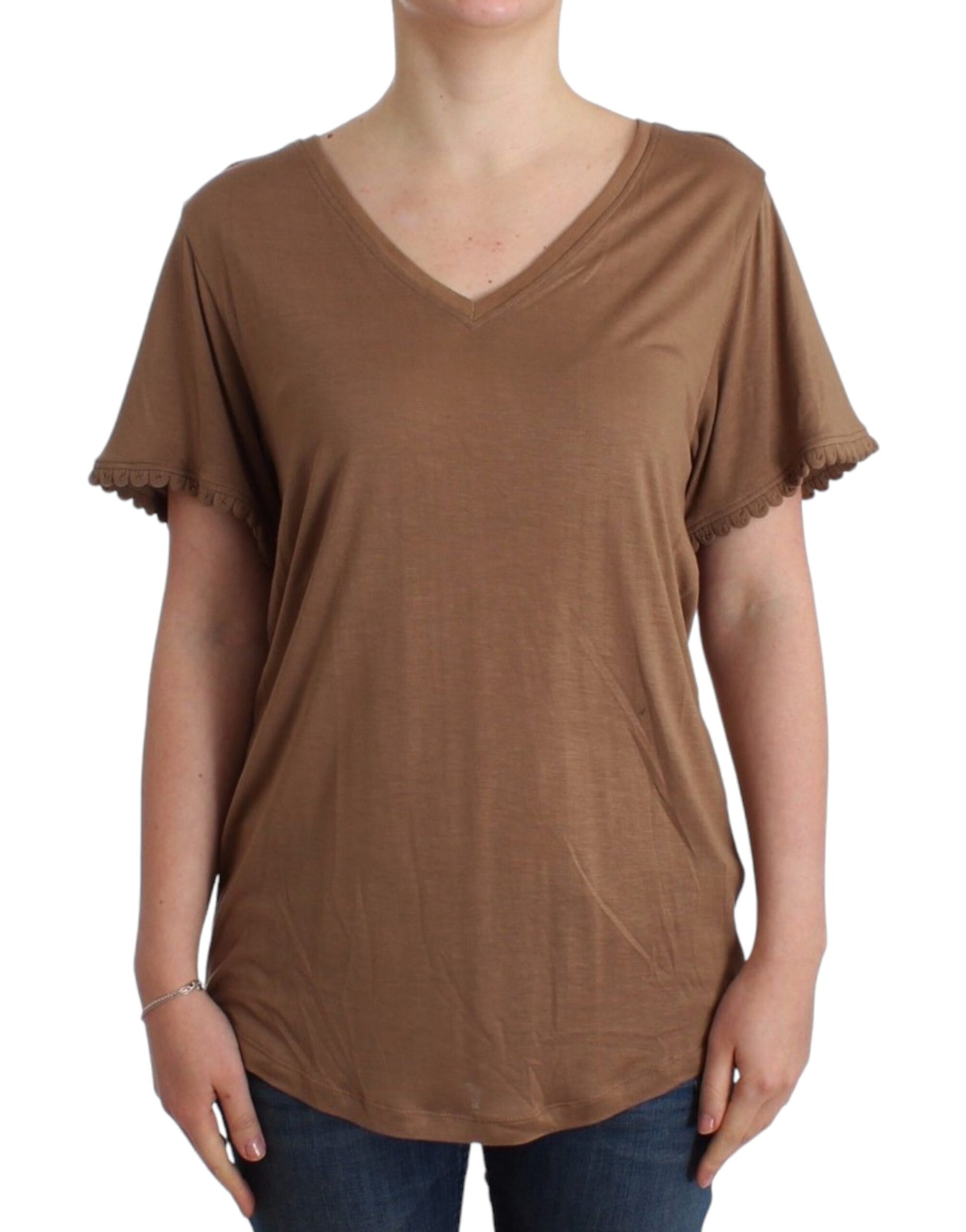 John Galliano Brown shortsleeved top John Galliano