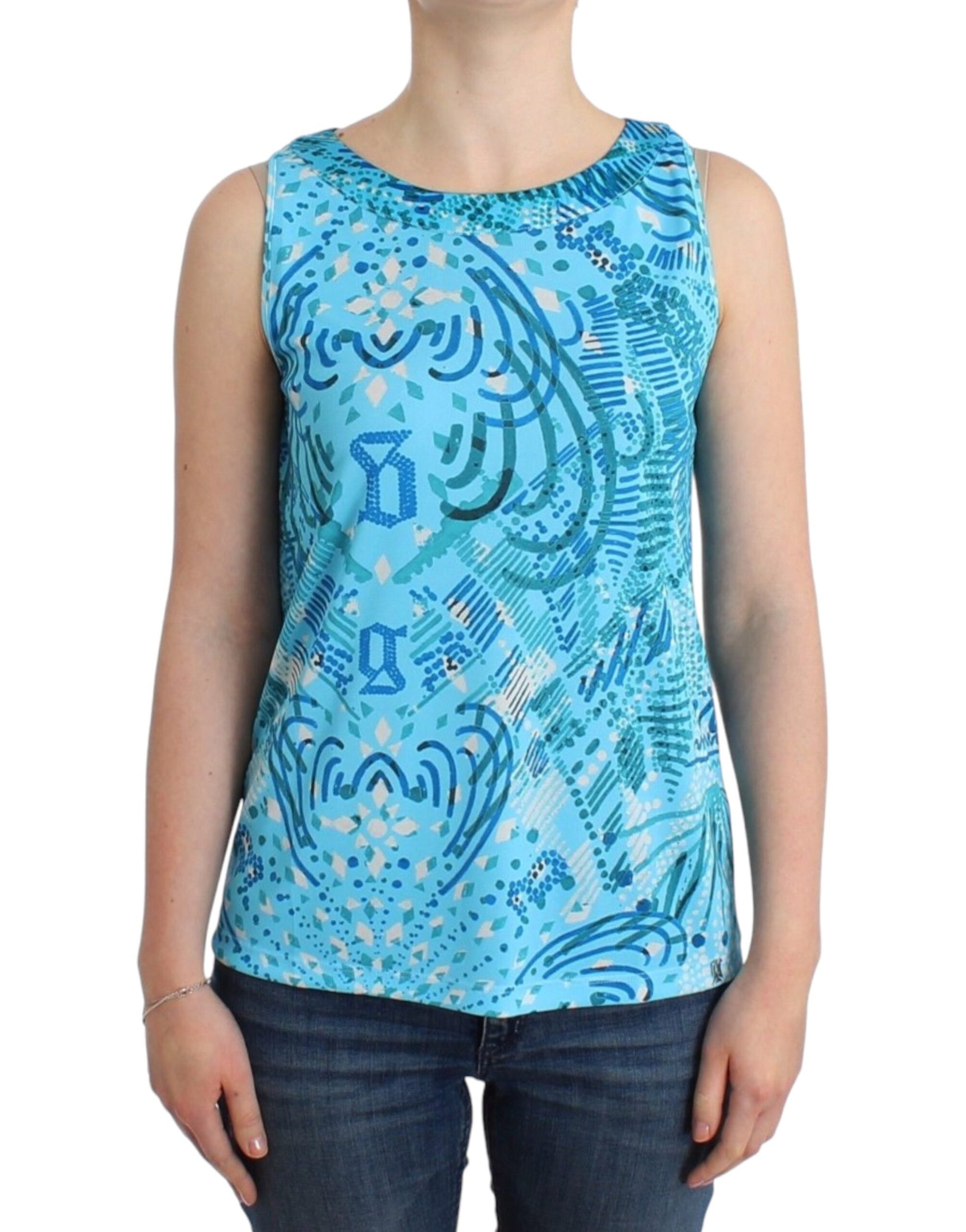 John Galliano Blue printed tank top John Galliano