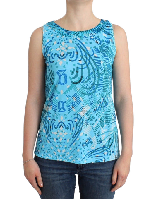 John Galliano Blue printed tank top John Galliano