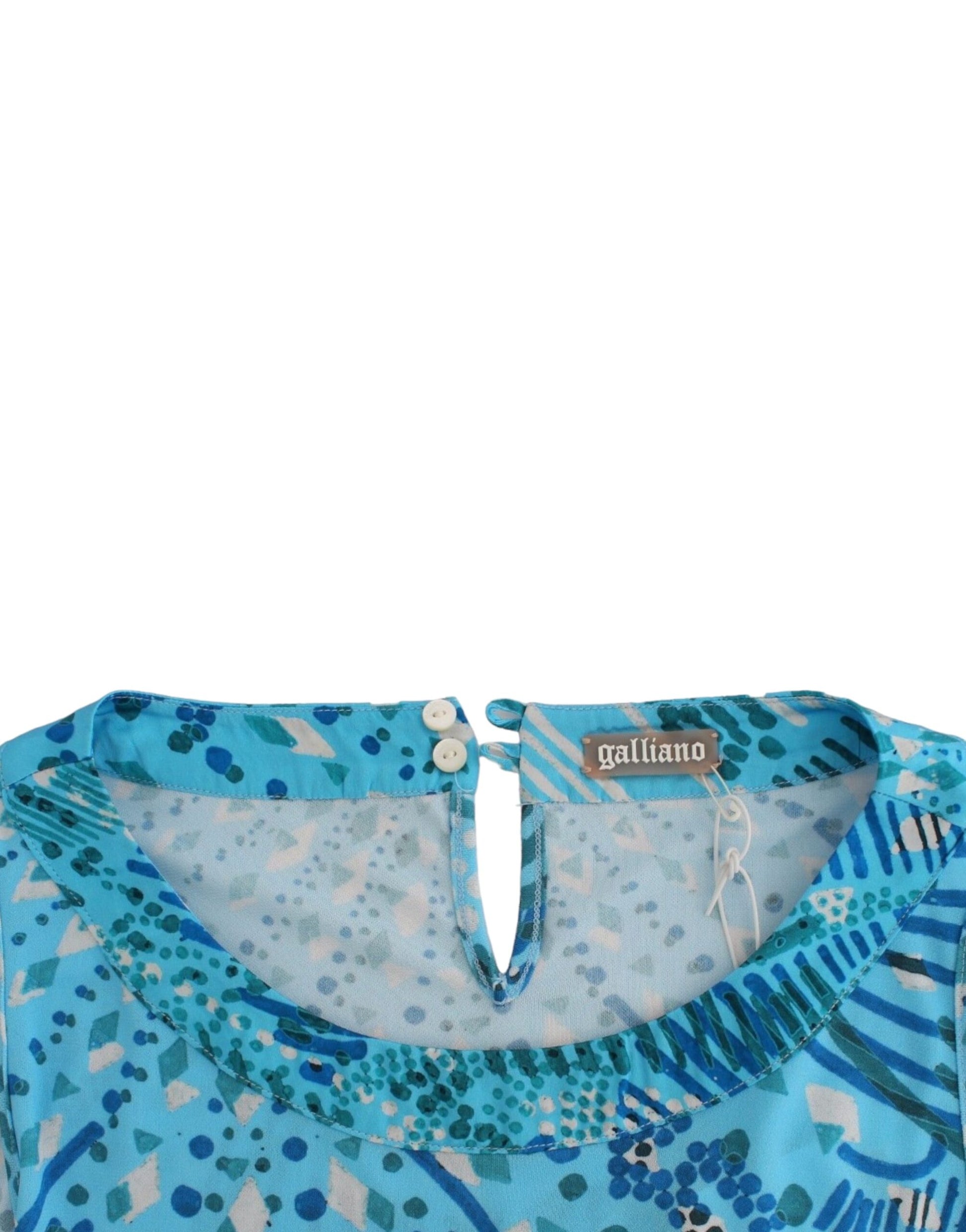 John Galliano Blue printed tank top John Galliano