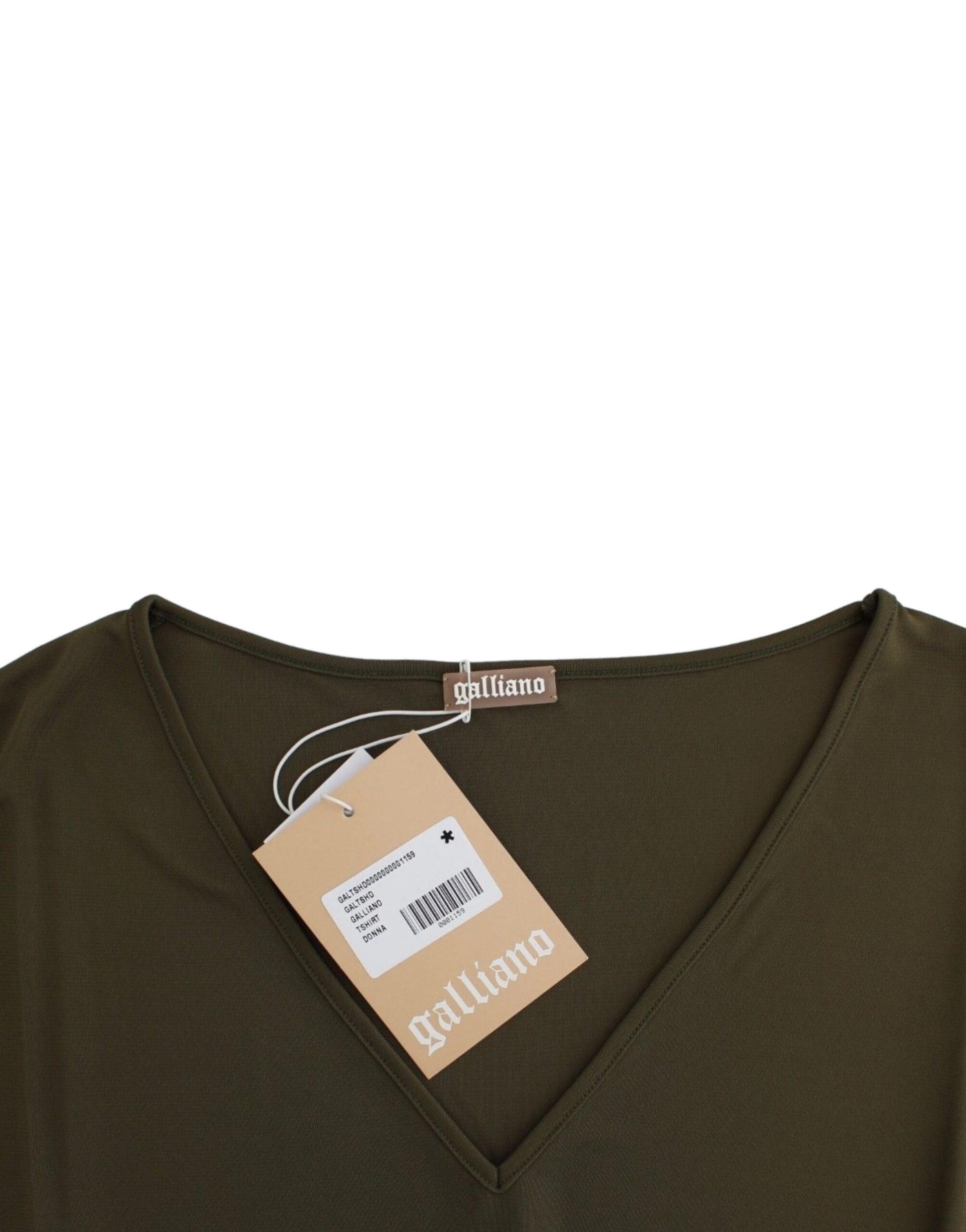 John Galliano Green shortsleeved blouse top John Galliano