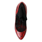 Dolce & Gabbana Red Ayers Leather Lace Socks Pumps Shoes