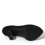 Dolce & Gabbana Black Suede Leather Platform Heel Pumps Shoes
