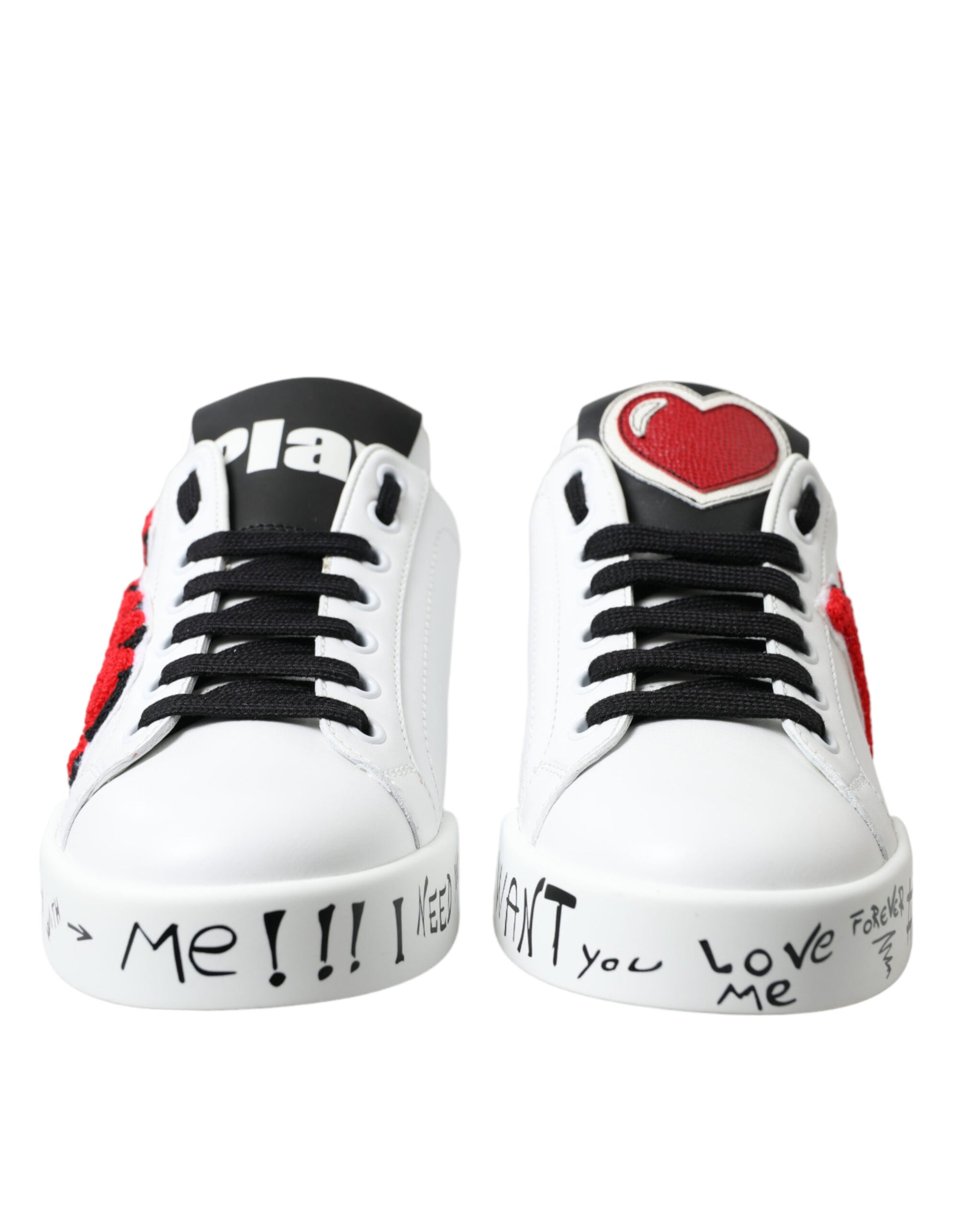 Dolce & Gabbana White Love Patch Portofino Classic Sneakers Shoes Dolce & Gabbana