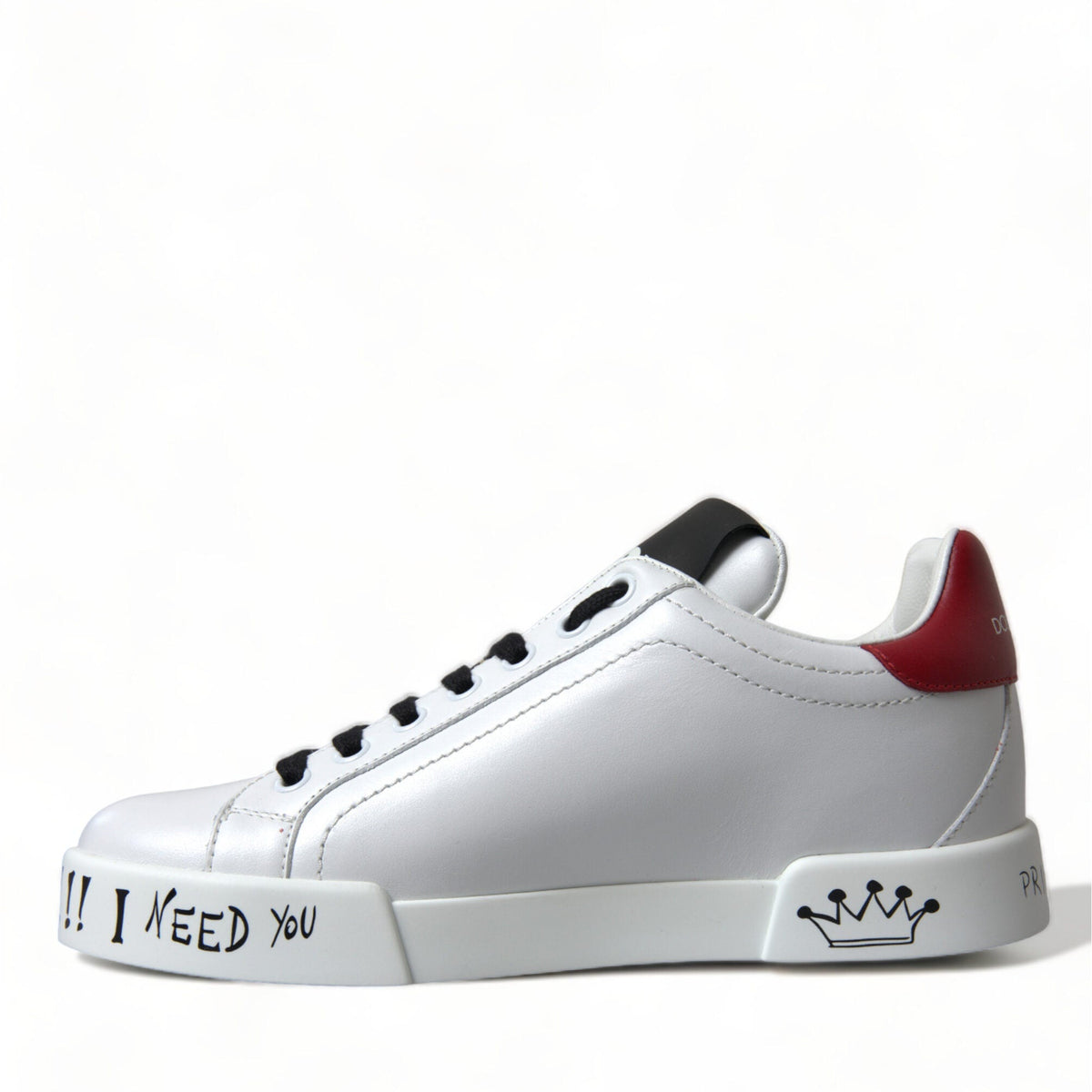 Dolce & Gabbana White Love Patch Portofino Classic Sneakers Shoes