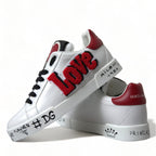 Dolce & Gabbana White Love Patch Portofino Classic Sneakers Shoes