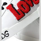Dolce & Gabbana White Love Patch Portofino Classic Sneakers Shoes