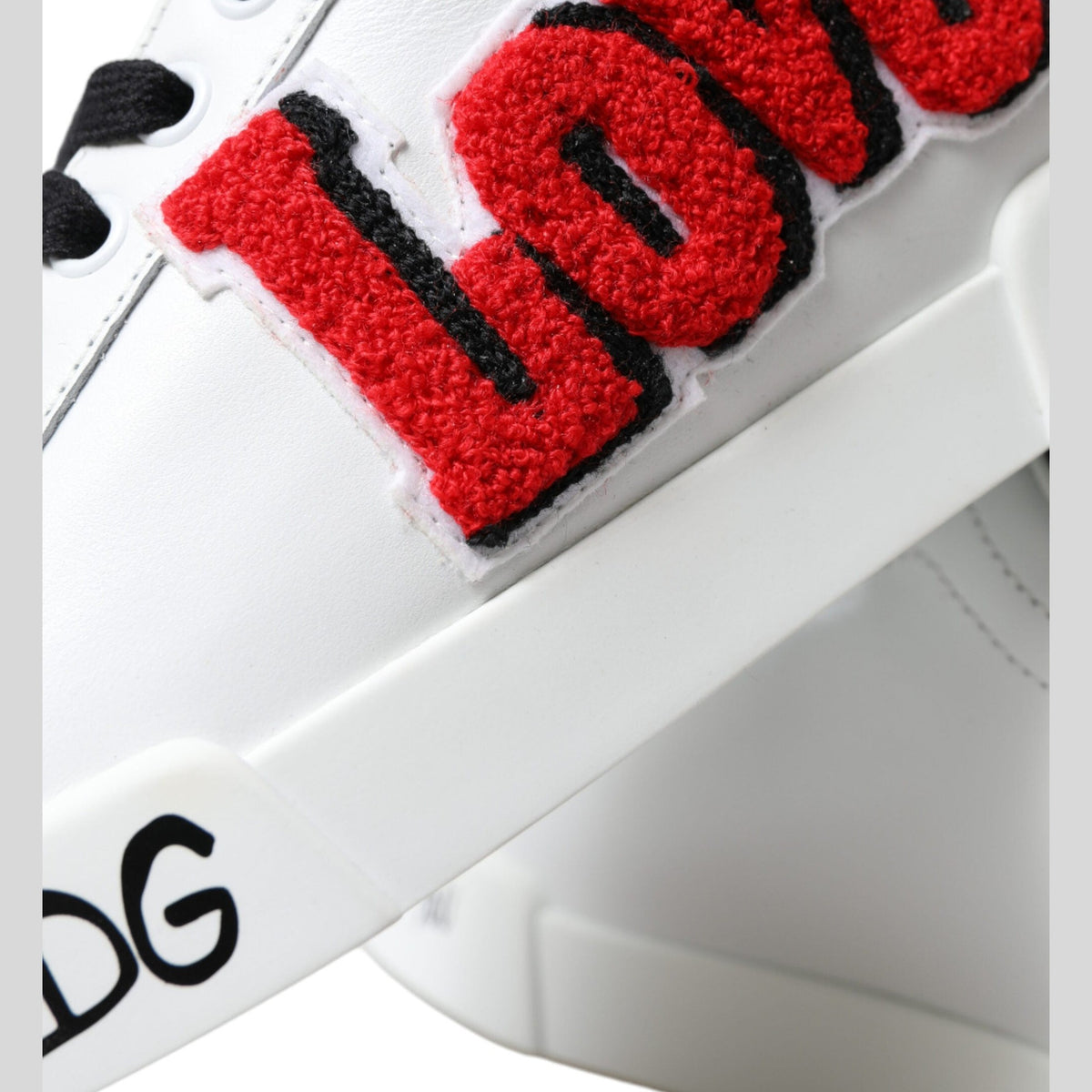 Dolce & Gabbana White Love Patch Portofino Classic Sneakers Shoes