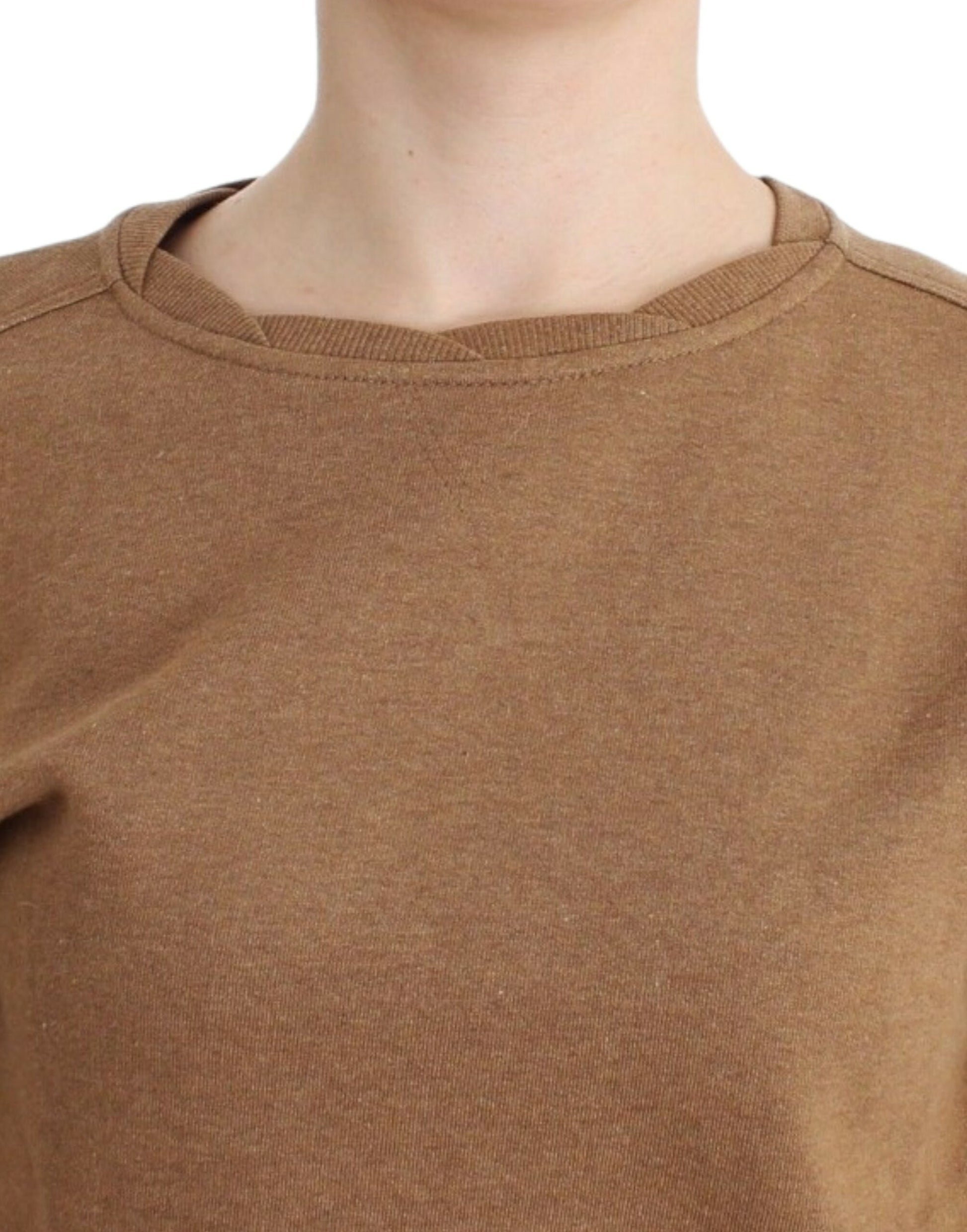 John Galliano Brown Crewneck Cotton Sweater John Galliano
