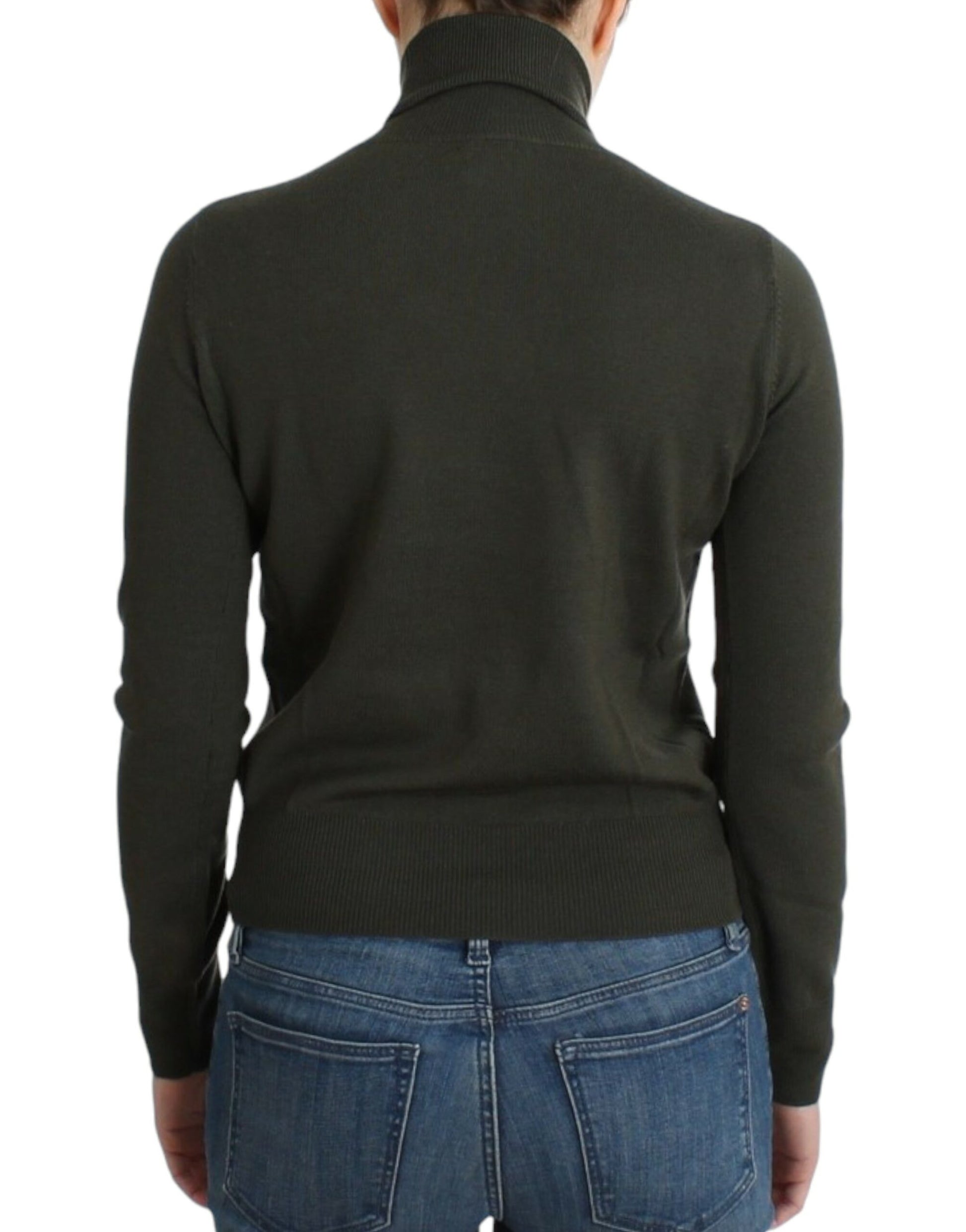 John Galliano Green wool turtleneck sweater John Galliano